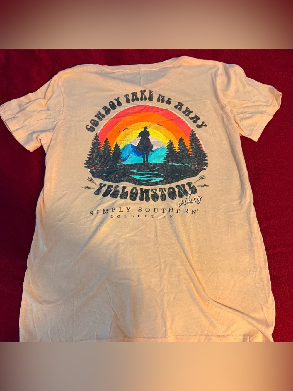 Simply Southern Yellowstone Vibes Cowboy Graphic T-Shirt - Cream
